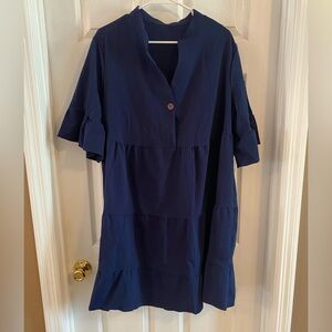 SHEIN Navy Blue Tiered Dress